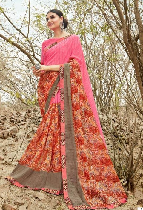 Sanskar By Chaljuthi Vol 2 Running Wear Georgette Printed Saree