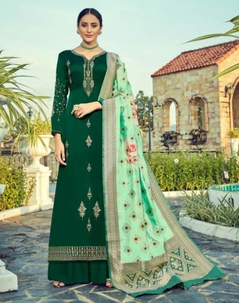 Rsf By Sheesha Pure Satin Georgette Embroidered Salwar Suits