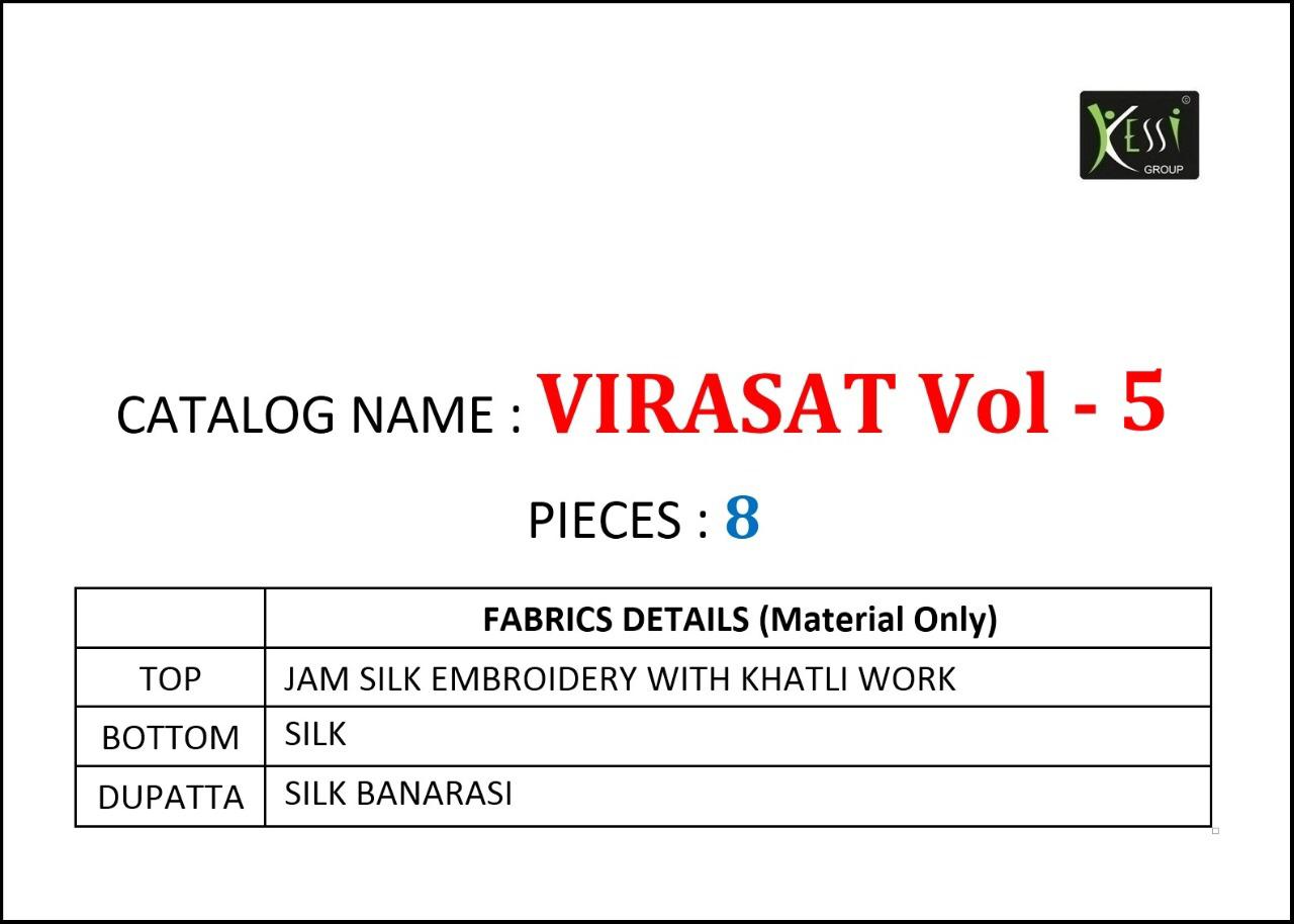 Kessi Presents Virasat Vol 5 Jam Silk Designer Dress Material