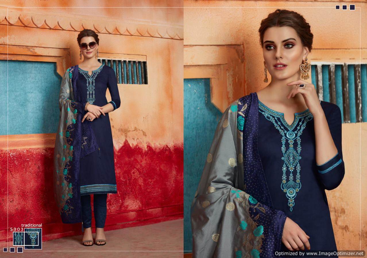 Kessi Presents Virasat Vol 5 Jam Silk Designer Dress Material