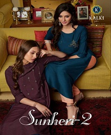Kalki  Presents Sunheri 2 Pure Muslin Designer Kurtis With Bottom Collection