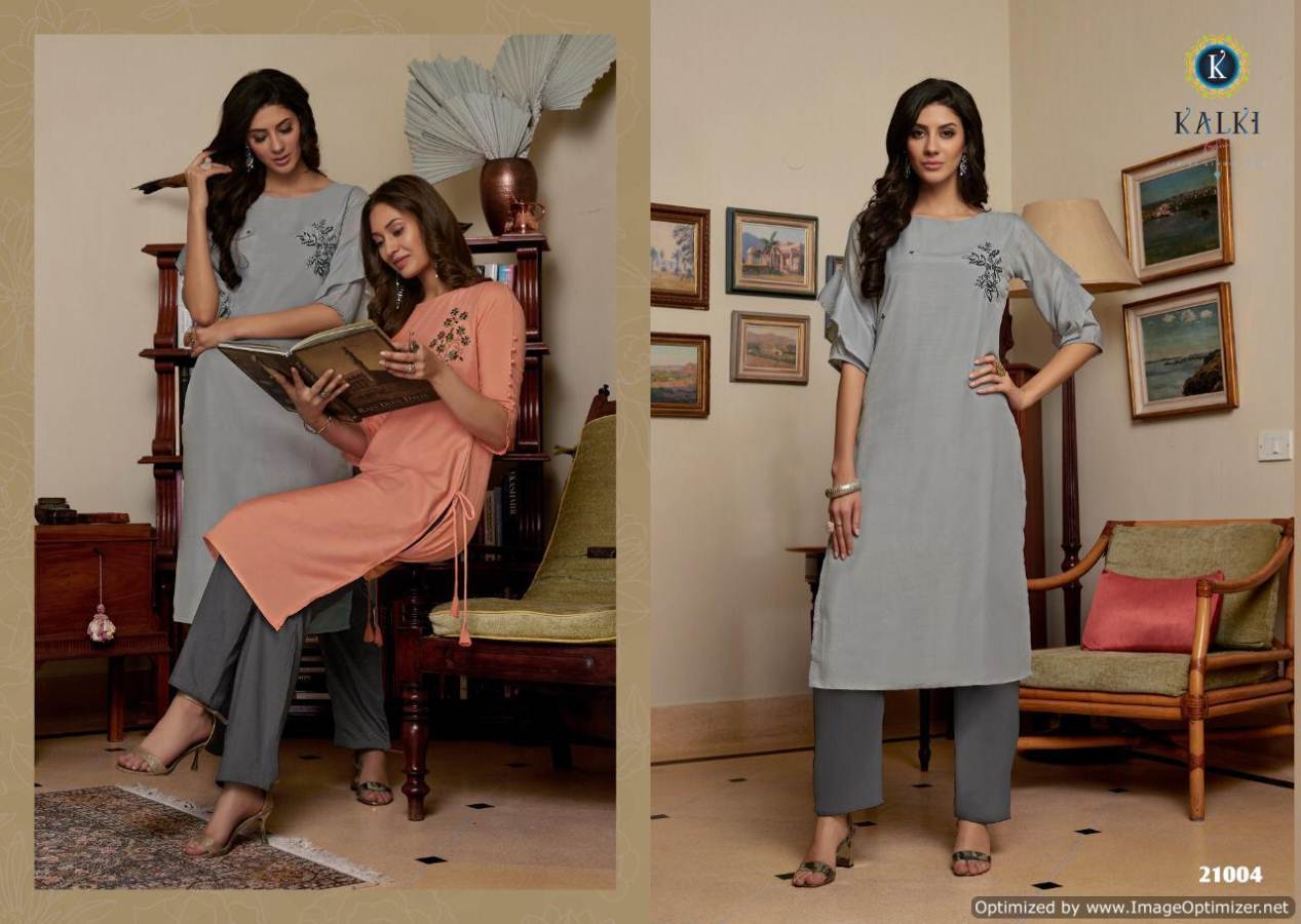 Kalki  Presents Sunheri 2 Pure Muslin Designer Kurtis With Bottom Collection