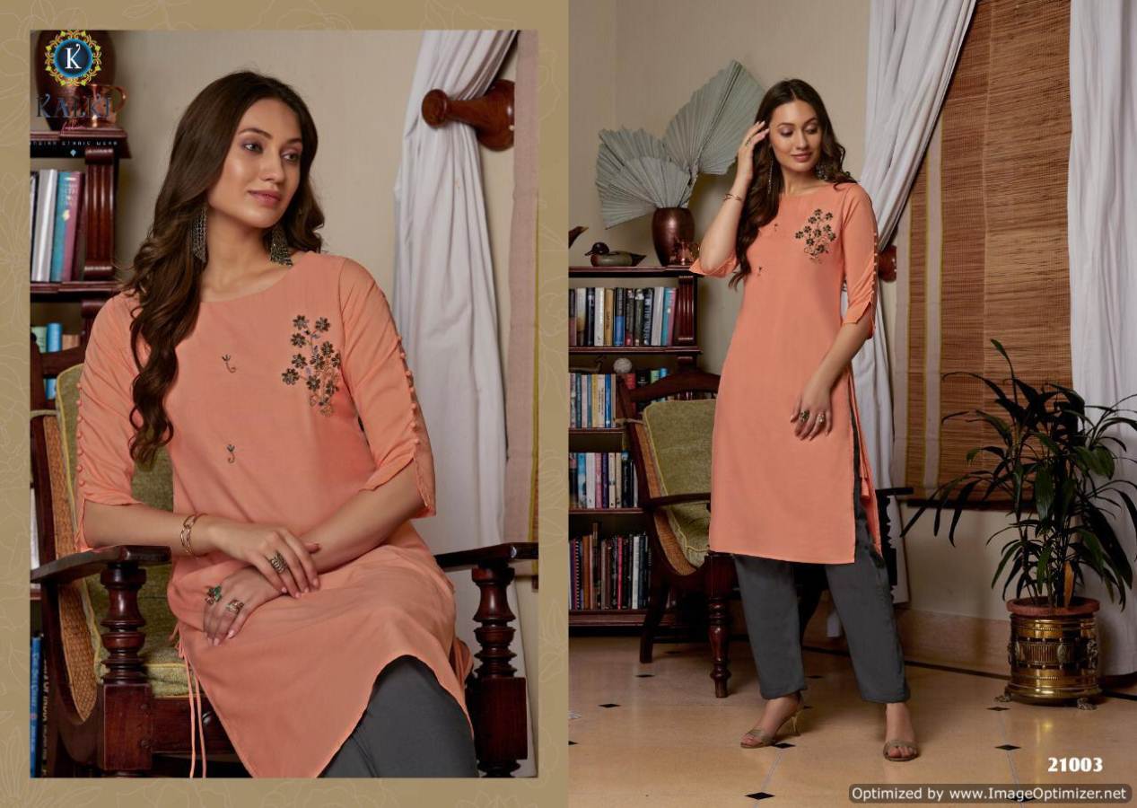 Kalki  Presents Sunheri 2 Pure Muslin Designer Kurtis With Bottom Collection