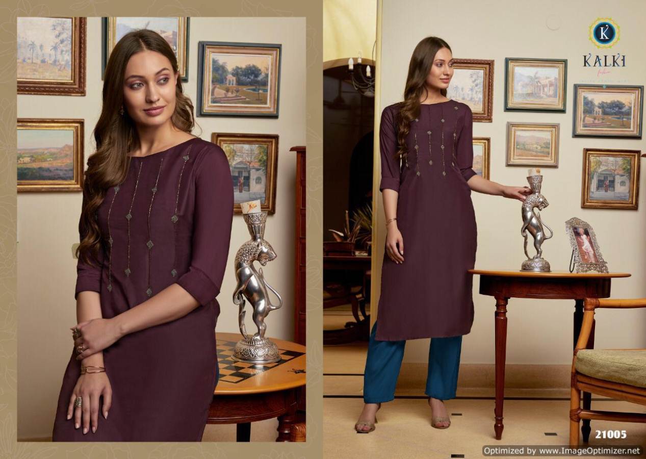 Kalki  Presents Sunheri 2 Pure Muslin Designer Kurtis With Bottom Collection