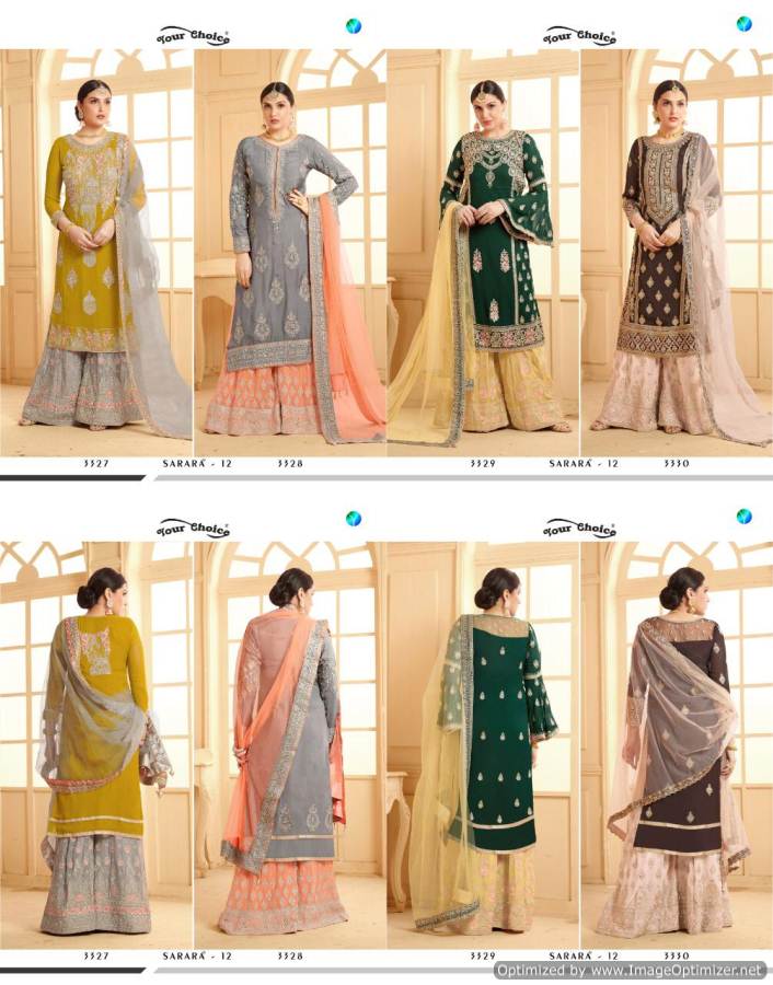 Y.c Presents Sarara Vol 12 Designer Embroidered Salwar Suits Catalogue