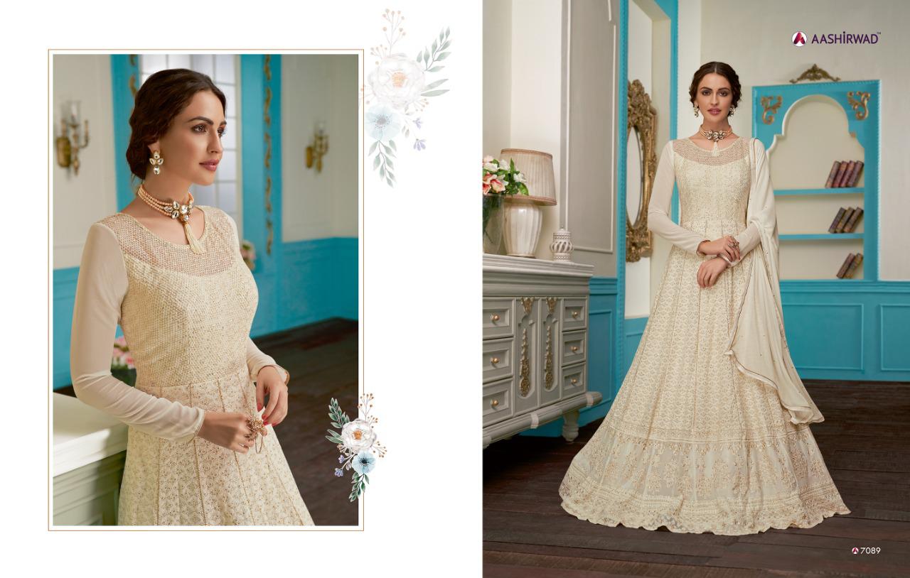 Aashirwad By Anushka Real Georgette Lakhnavi Special Collection