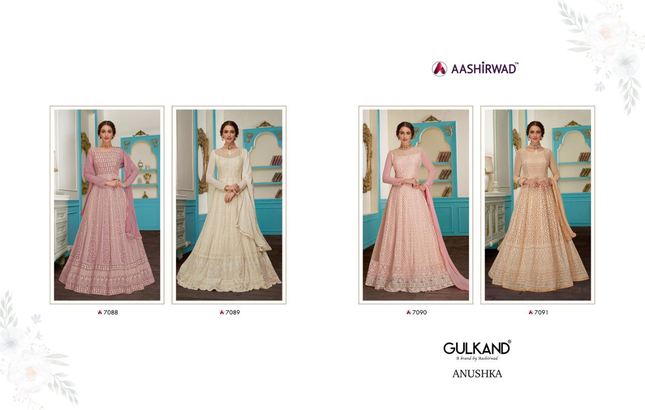 Aashirwad By Anushka Real Georgette Lakhnavi Special Collection