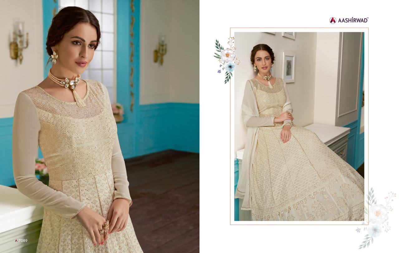Aashirwad By Anushka Real Georgette Lakhnavi Special Collection