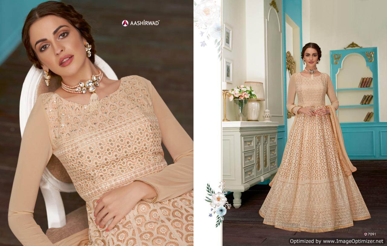 Aashirwad By Anushka Real Georgette Lakhnavi Special Collection