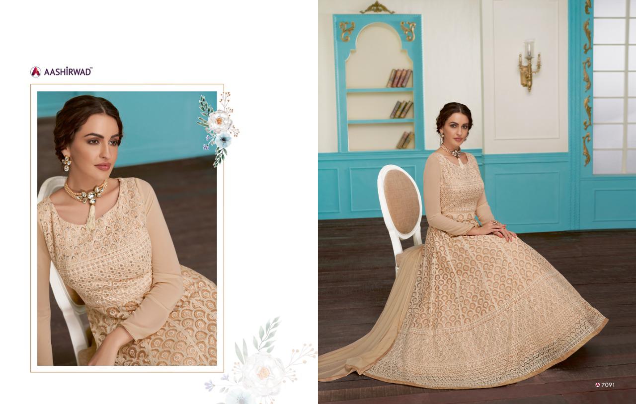 Aashirwad By Anushka Real Georgette Lakhnavi Special Collection