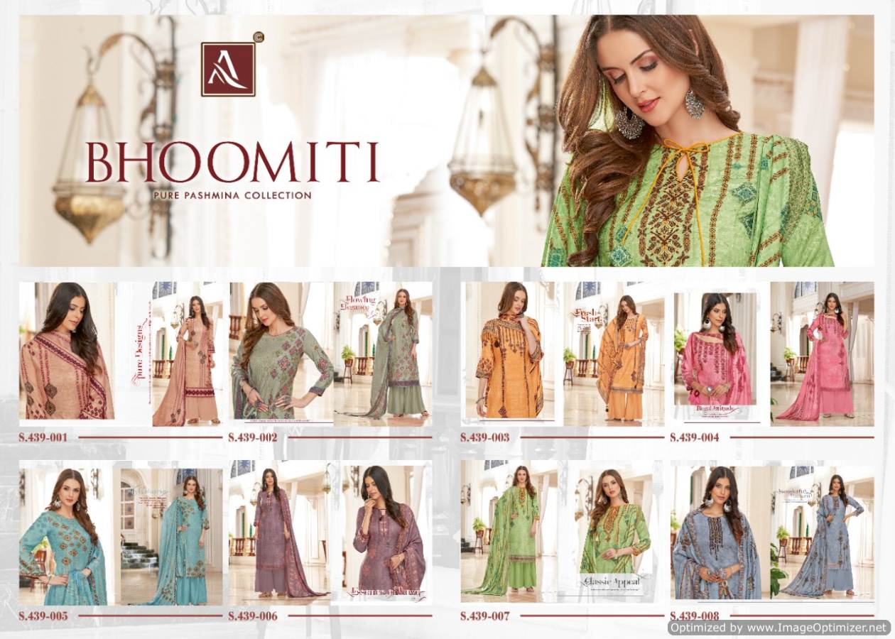 Alok By Bhoomiti Pure Pashmina Designer Dress Material