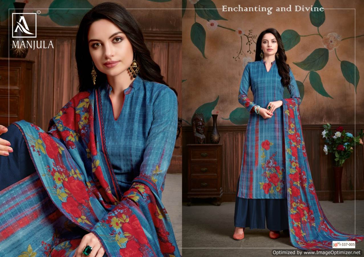 Alok By Manjula Vol 3 Pure Pashmina Designer Dress Material Catalogue