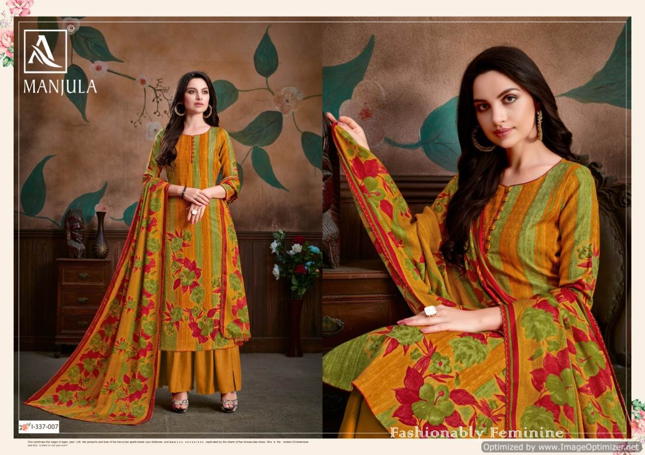 Alok By Manjula Vol 3 Pure Pashmina Designer Dress Material Catalogue