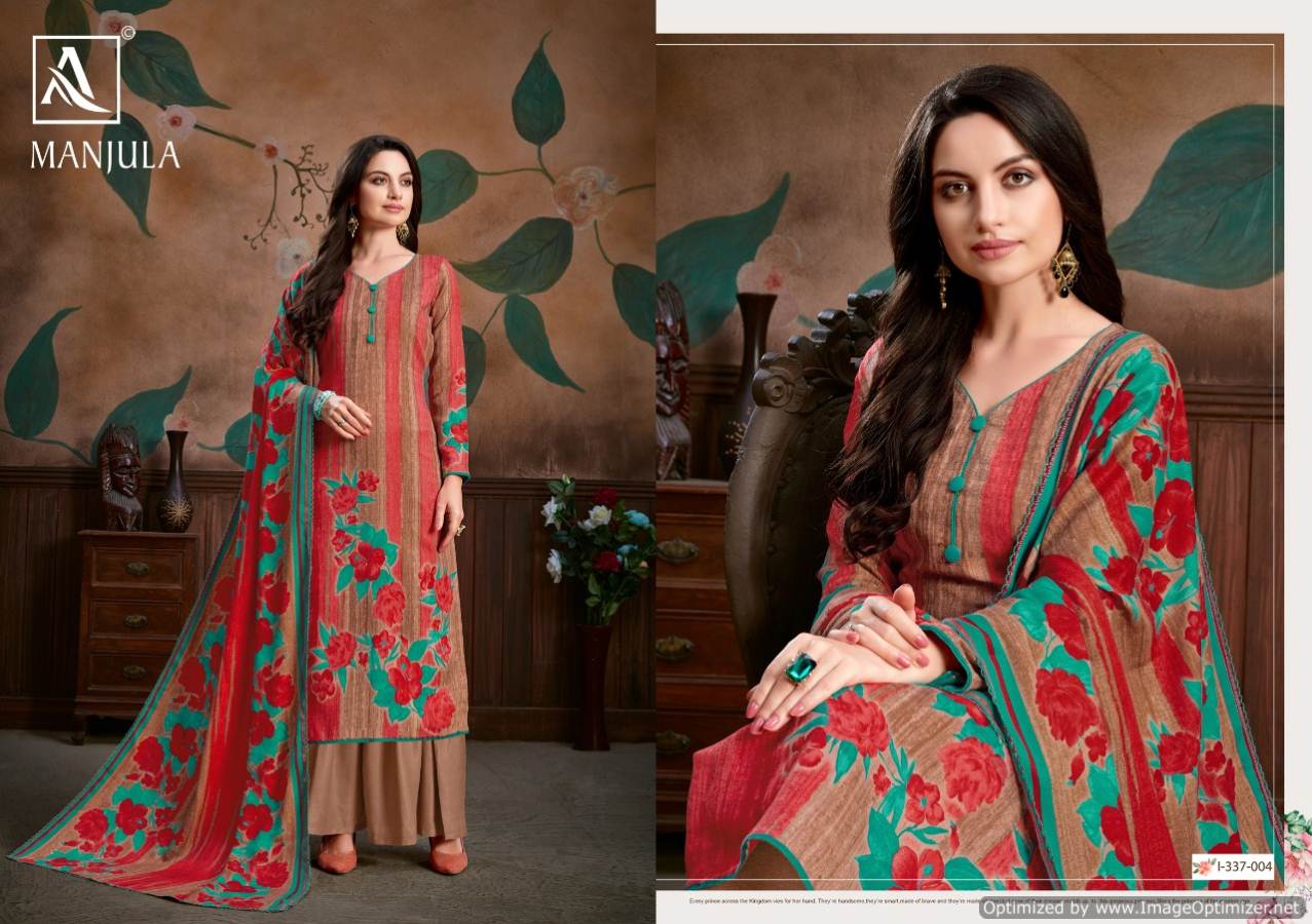 Alok By Manjula Vol 3 Pure Pashmina Designer Dress Material Catalogue