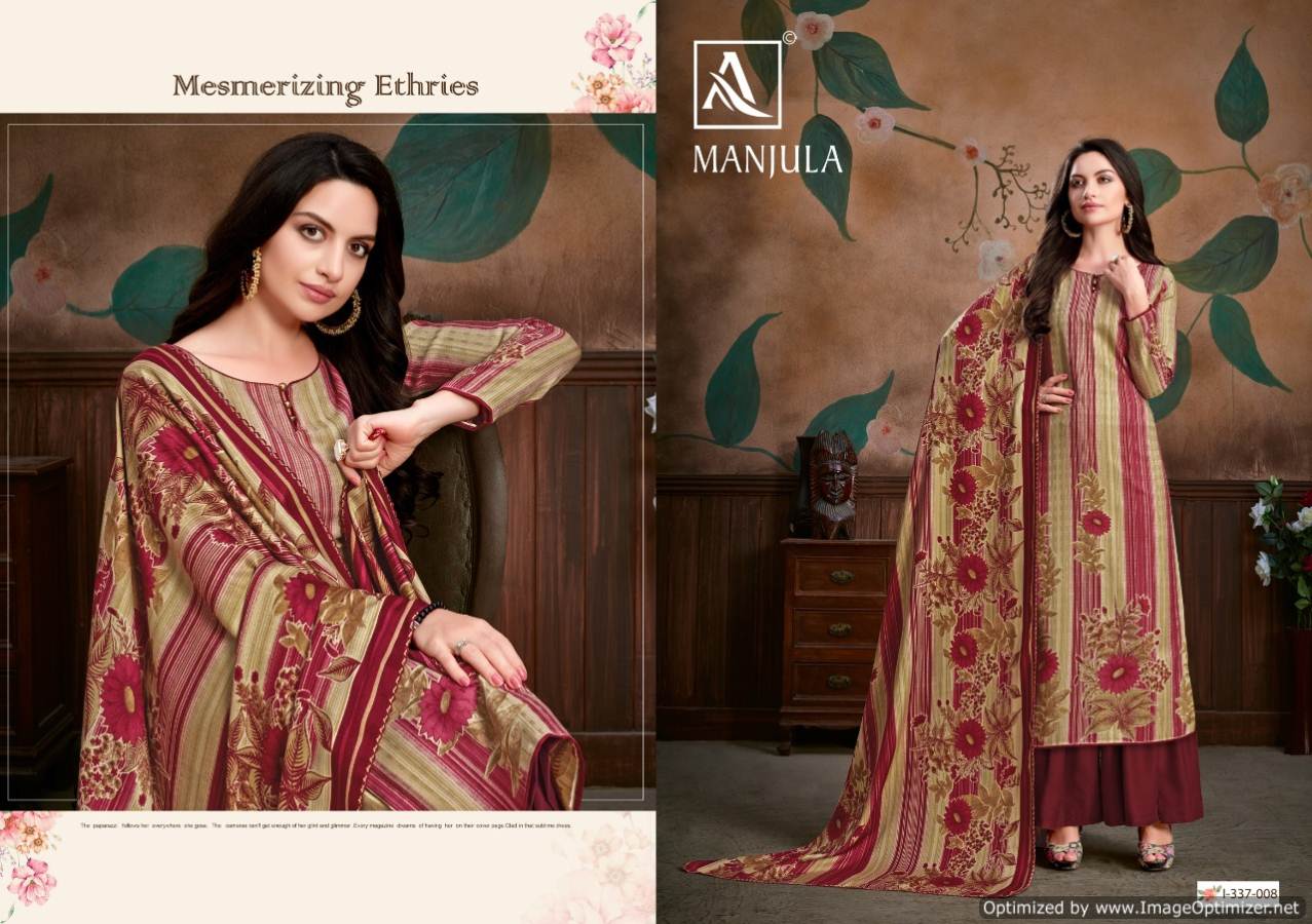 Alok By Manjula Vol 3 Pure Pashmina Designer Dress Material Catalogue