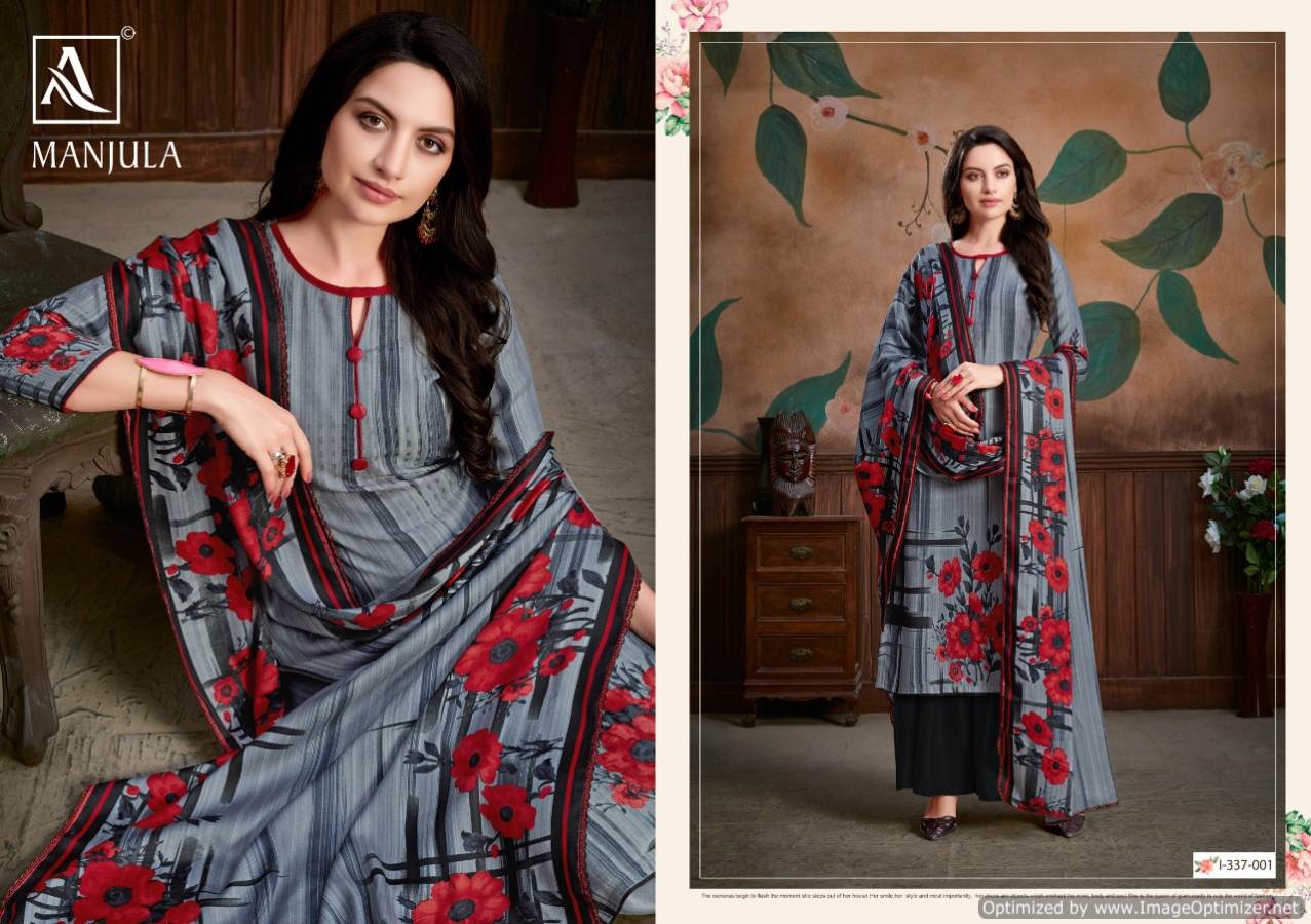 Alok By Manjula Vol 3 Pure Pashmina Designer Dress Material Catalogue