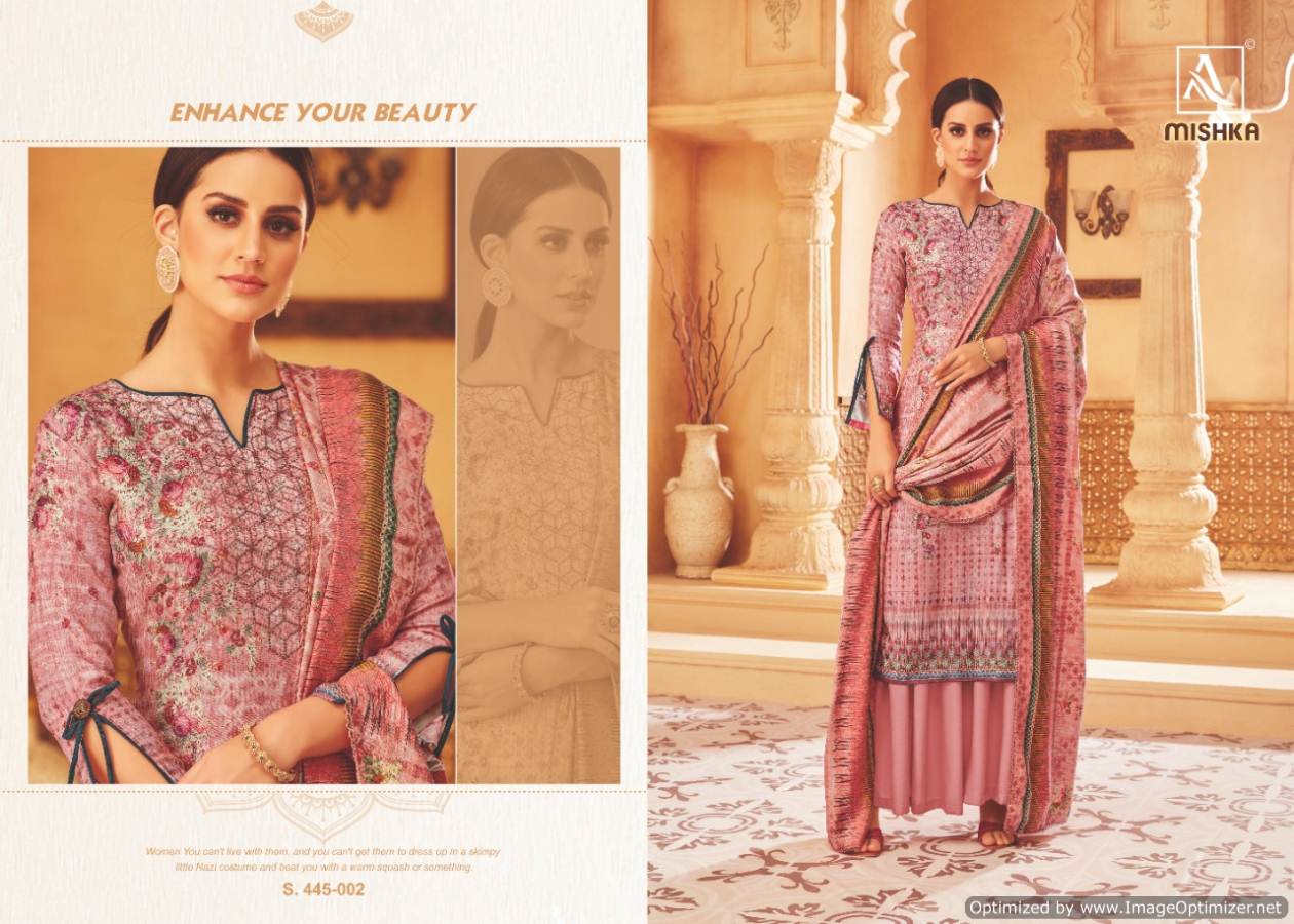 Alok By Mishka Pure Wool Pashmina Designer Dress Material