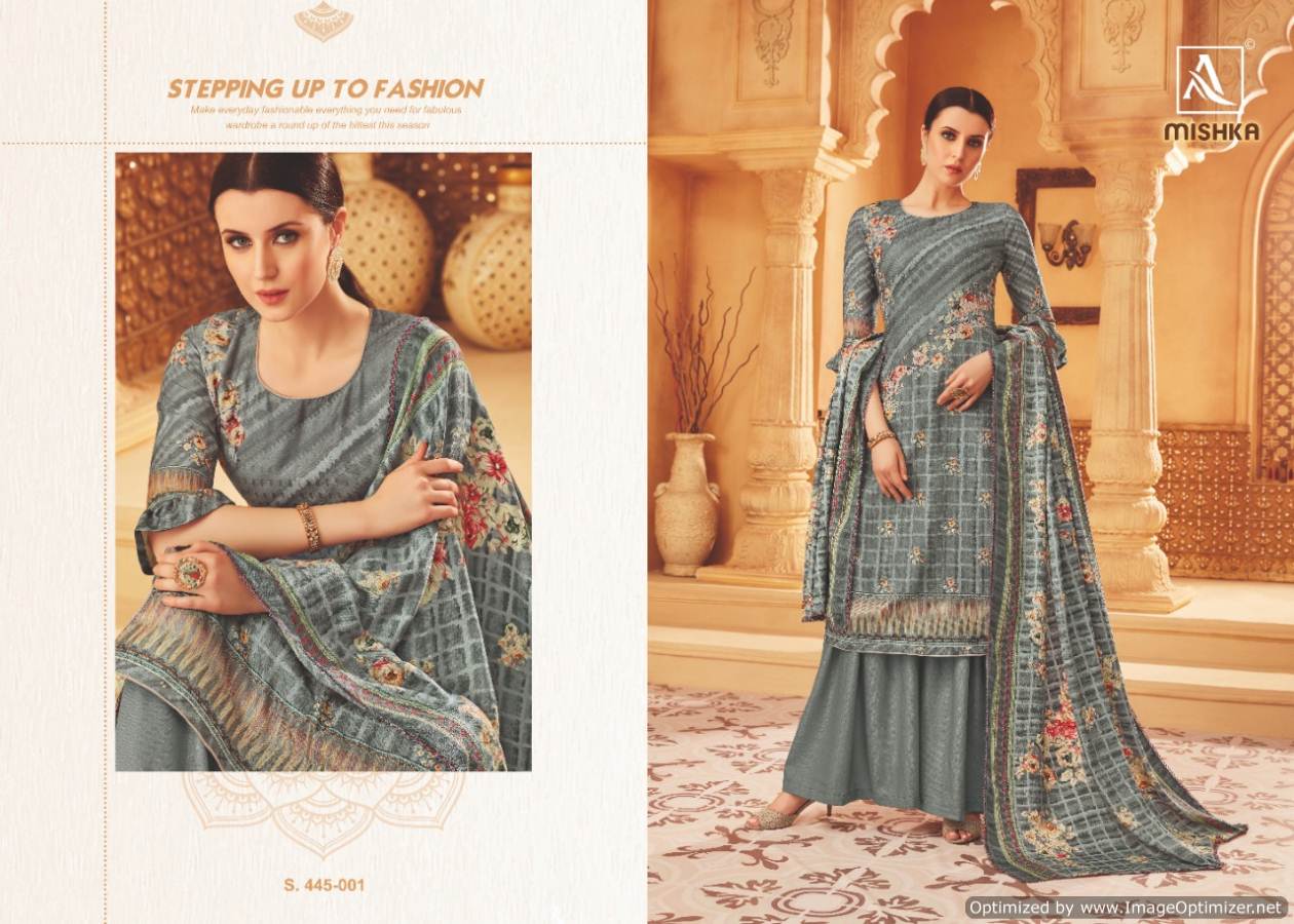 Alok By Mishka Pure Wool Pashmina Designer Dress Material