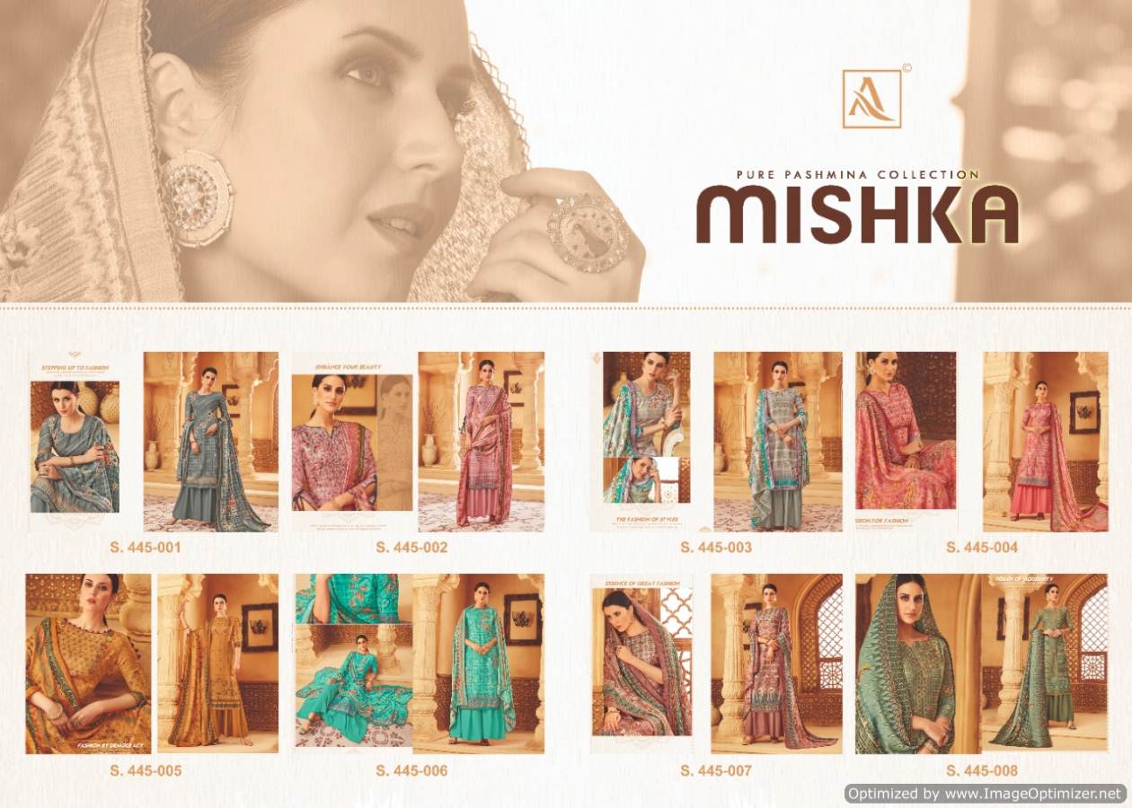Alok By Mishka Pure Wool Pashmina Designer Dress Material