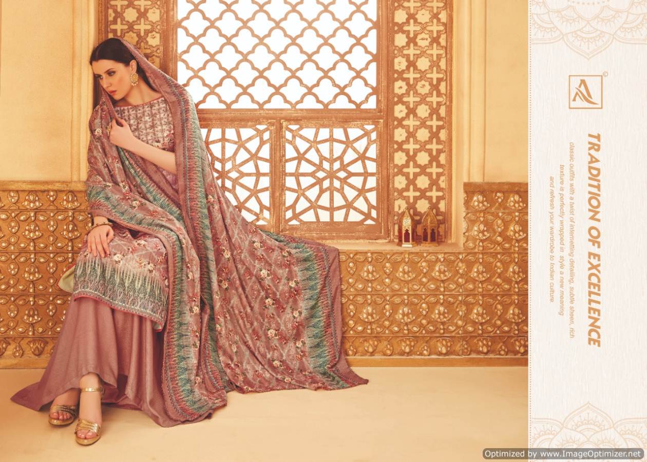 Alok By Mishka Pure Wool Pashmina Designer Dress Material