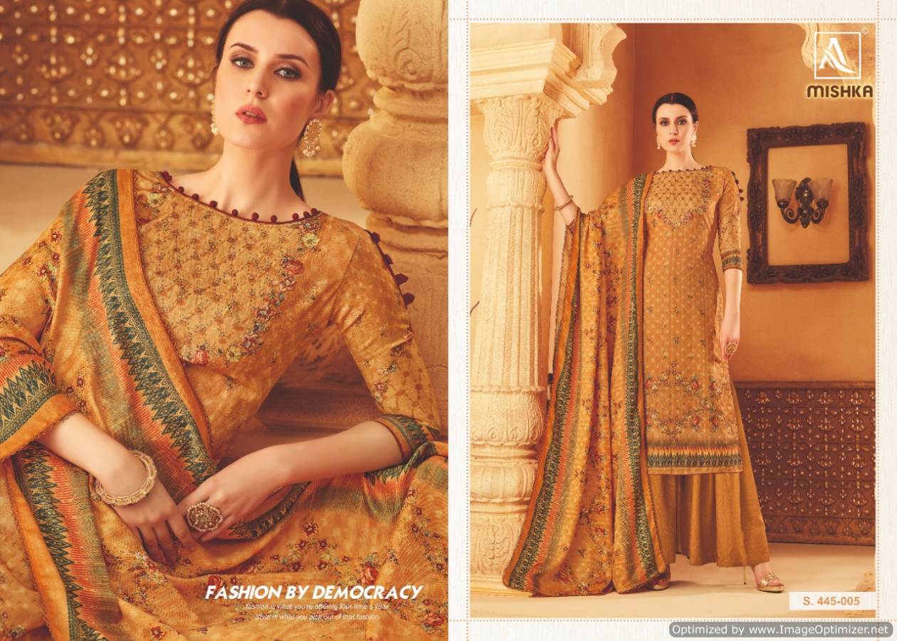 Alok By Mishka Pure Wool Pashmina Designer Dress Material