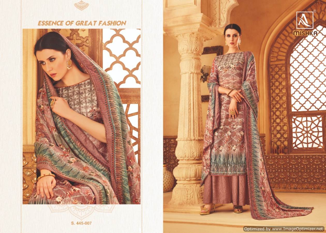 Alok By Mishka Pure Wool Pashmina Designer Dress Material