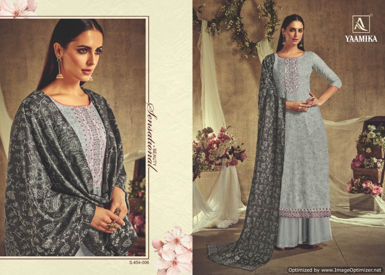 Alok By Yaamika Pure Pashmina Designer Dress Material