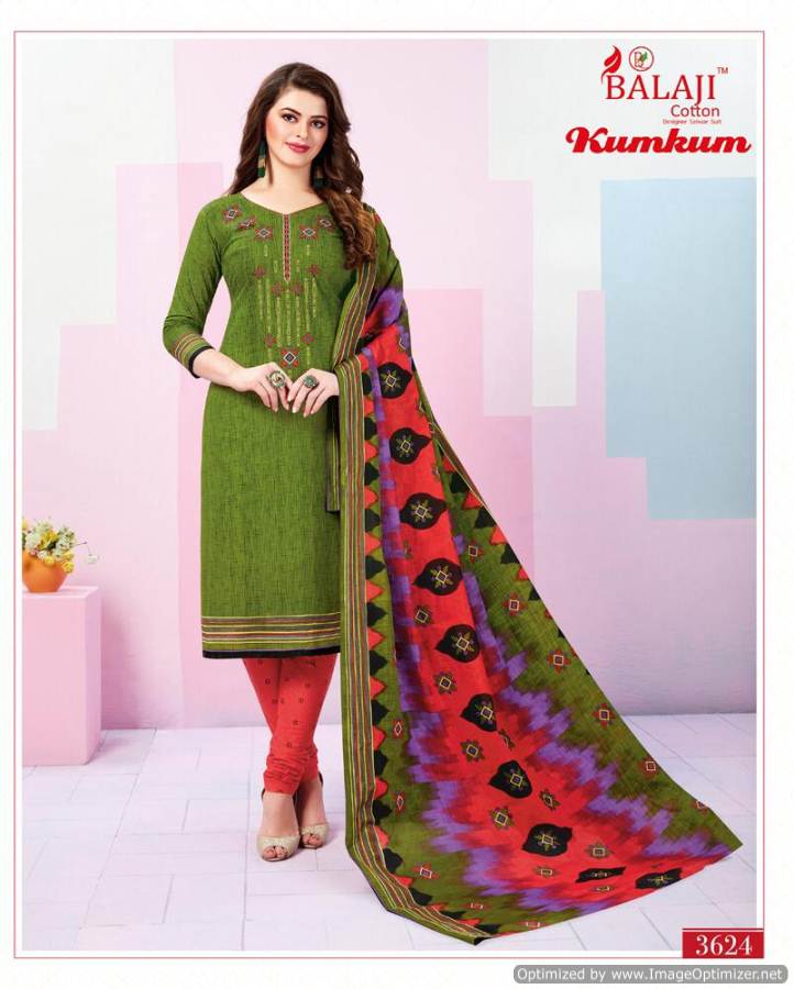 Balaji Present Kumkum Vol 21 Heavy Printed Cotton Dress Material