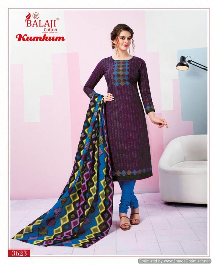 Balaji Present Kumkum Vol 21 Heavy Printed Cotton Dress Material