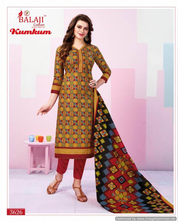 Balaji Present Kumkum Vol 21 Heavy Printed Cotton Dress Material