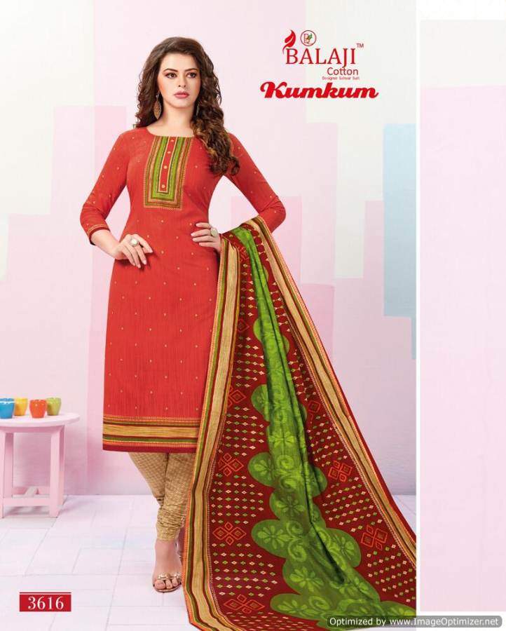 Balaji Present Kumkum Vol 21 Heavy Printed Cotton Dress Material