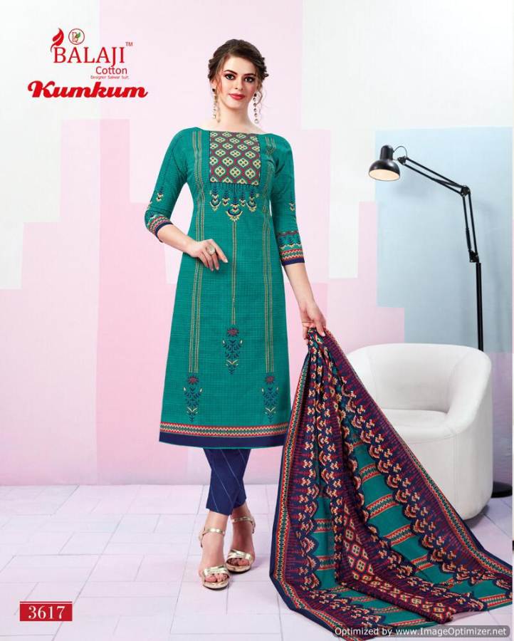 Balaji Present Kumkum Vol 21 Heavy Printed Cotton Dress Material