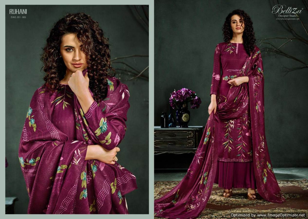 Belliza By Ruhani Vol 3 Pure Pashmina Digital Printed Dress Material