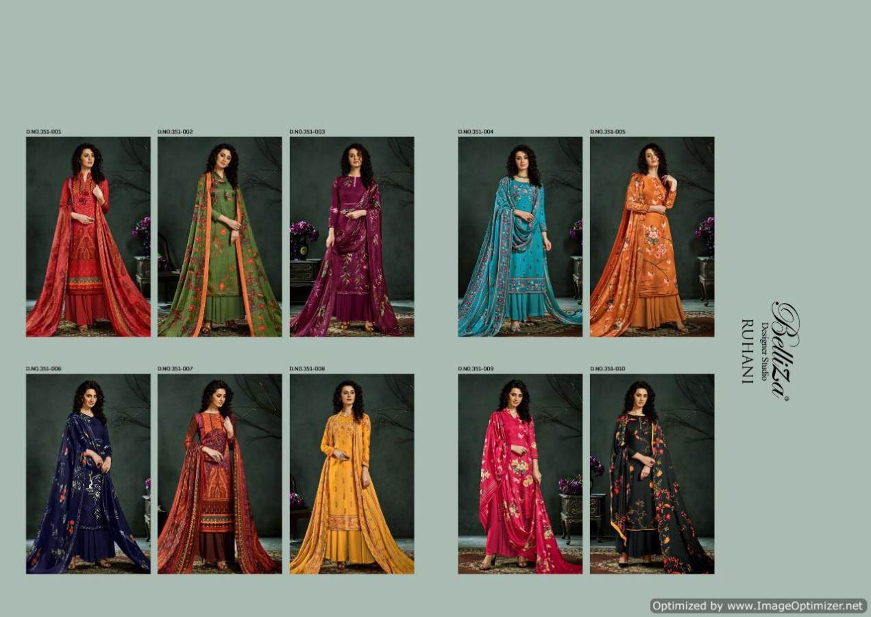 Belliza By Ruhani Vol 3 Pure Pashmina Digital Printed Dress Material