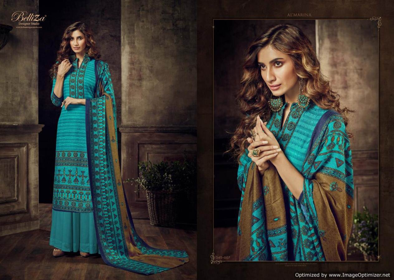 Belliza Present Al Marina Vol 2 Pure Pashmina Digital Printed Dress Material