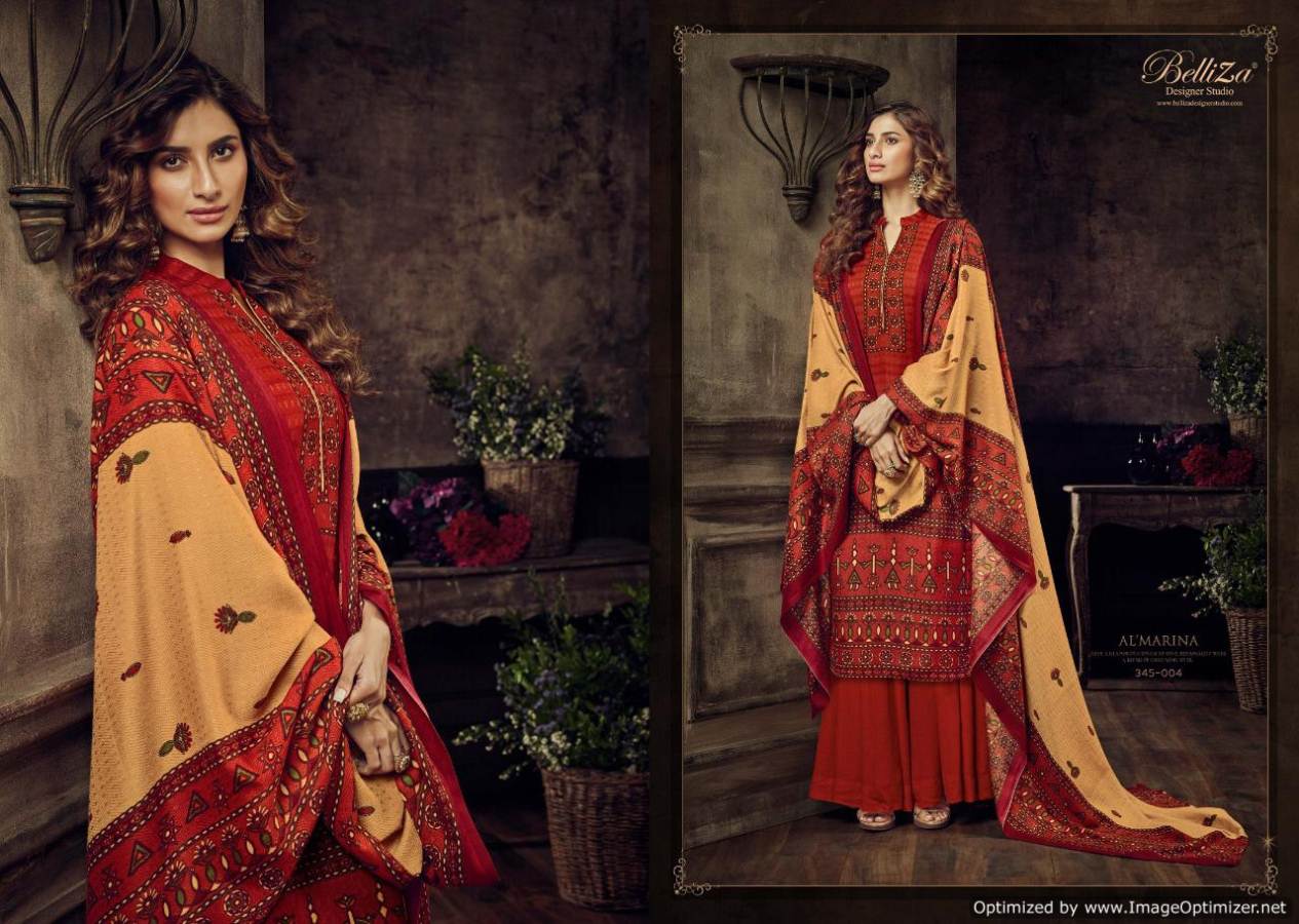 Belliza Present Al Marina Vol 2 Pure Pashmina Digital Printed Dress Material