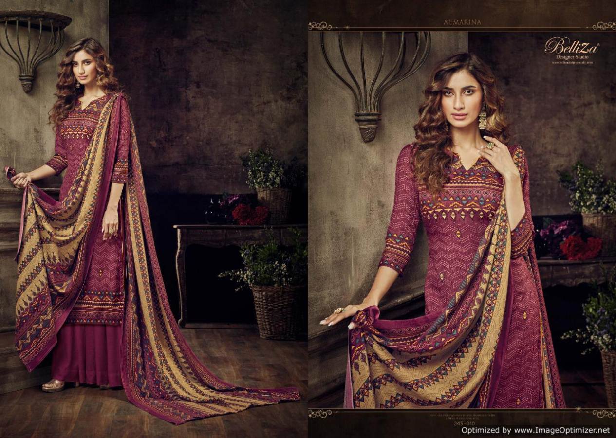 Belliza Present Al Marina Vol 2 Pure Pashmina Digital Printed Dress Material