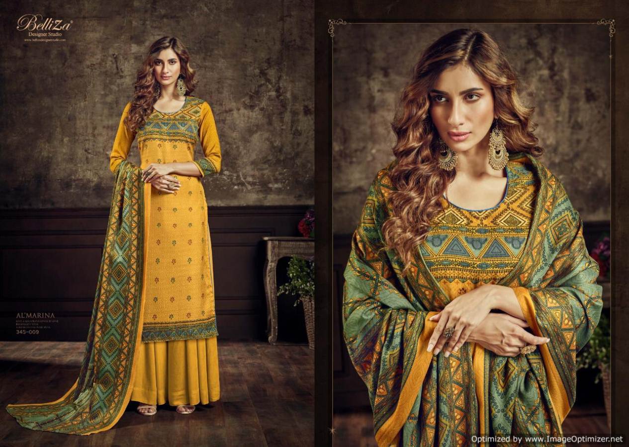 Belliza Present Al Marina Vol 2 Pure Pashmina Digital Printed Dress Material