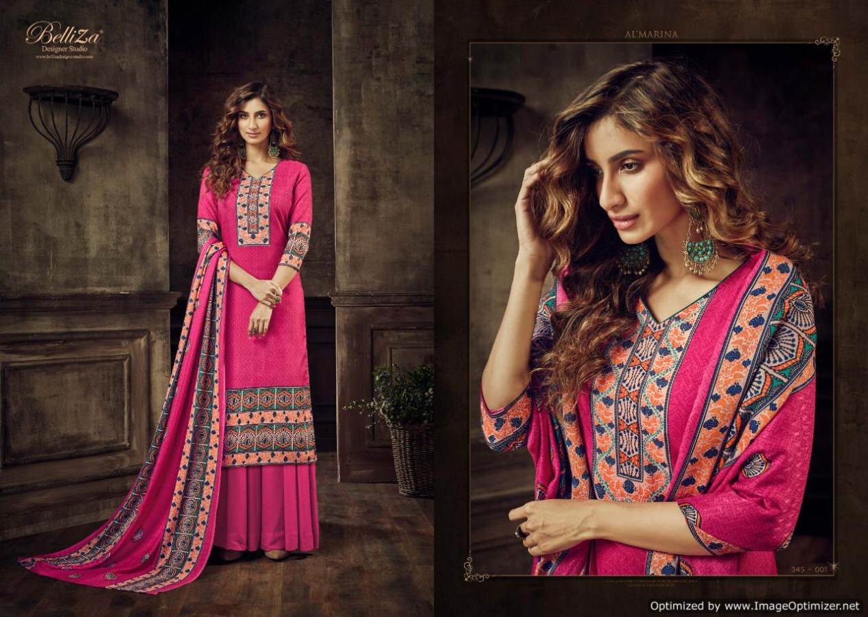 Belliza Present Al Marina Vol 2 Pure Pashmina Digital Printed Dress Material