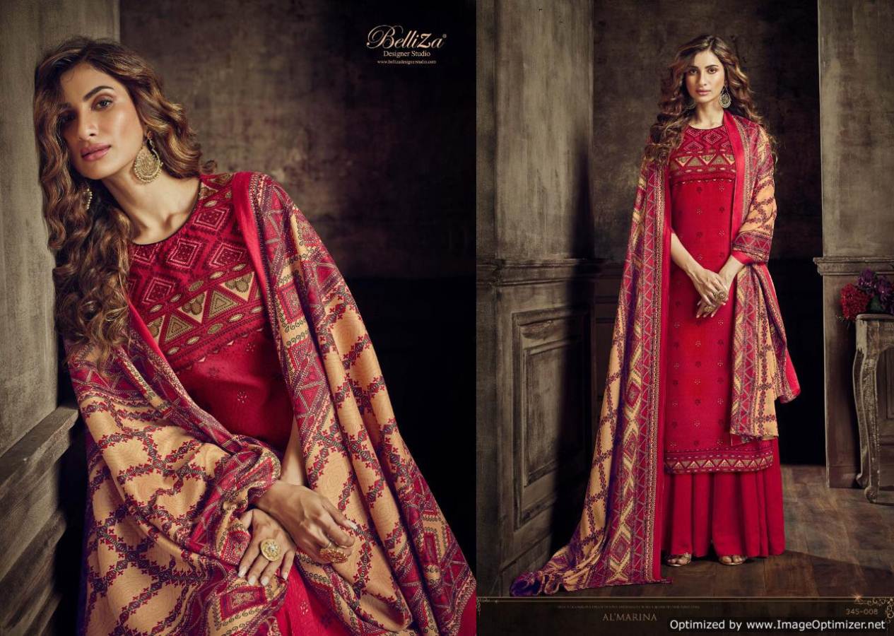 Belliza Present Al Marina Vol 2 Pure Pashmina Digital Printed Dress Material