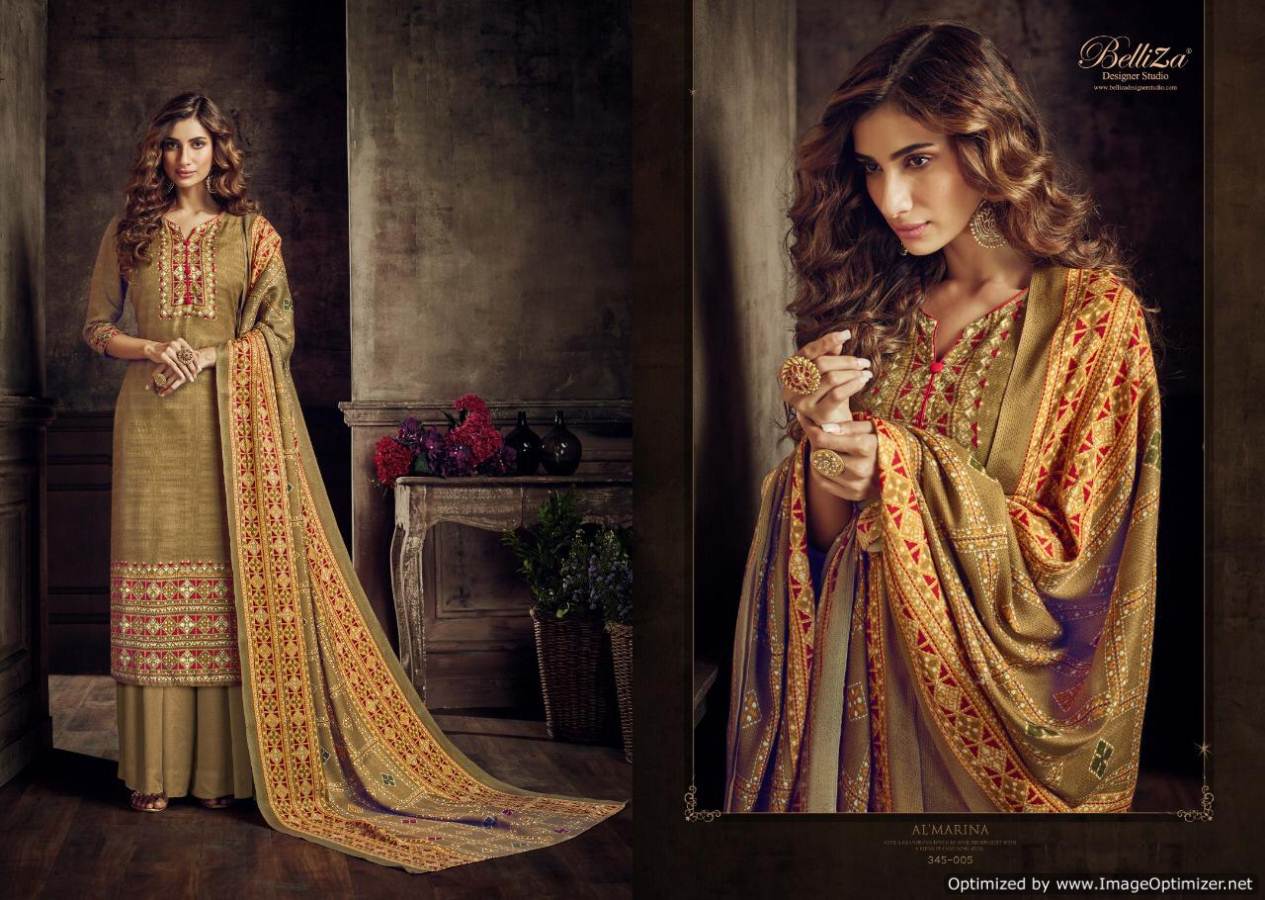 Belliza Present Al Marina Vol 2 Pure Pashmina Digital Printed Dress Material