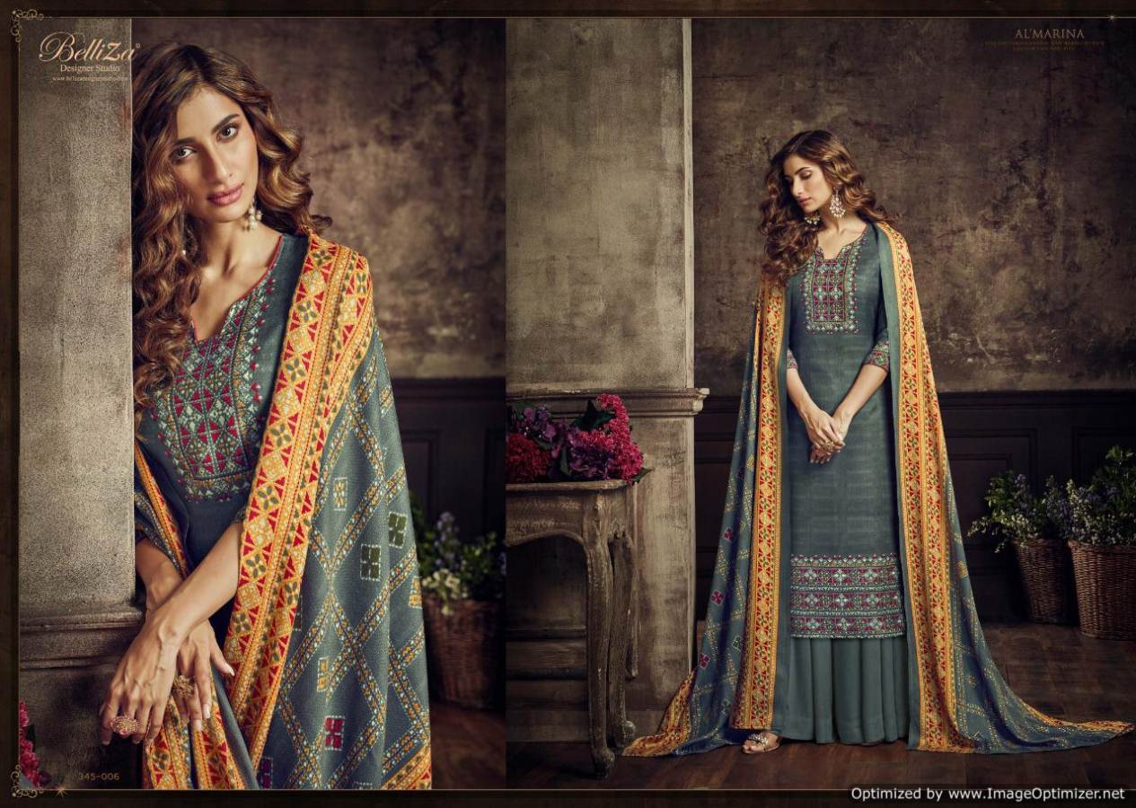 Belliza Present Al Marina Vol 2 Pure Pashmina Digital Printed Dress Material