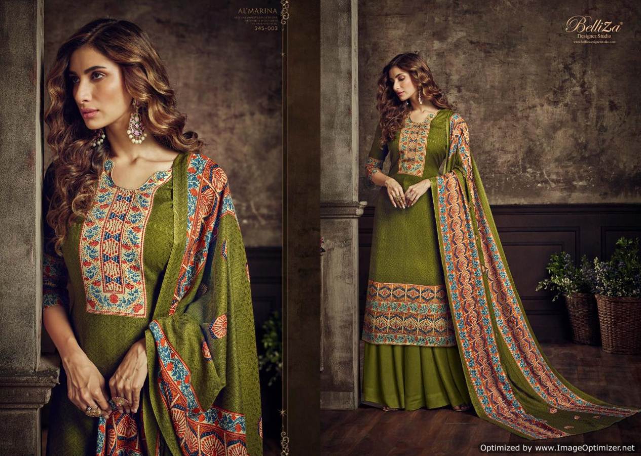 Belliza Present Al Marina Vol 2 Pure Pashmina Digital Printed Dress Material