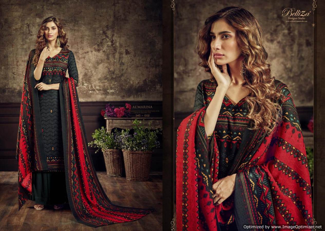 Belliza Present Al Marina Vol 2 Pure Pashmina Digital Printed Dress Material