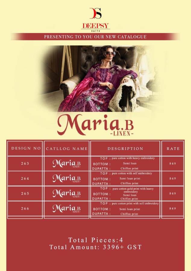 Deepsy By Maria B Linen Nx Pakistani Suits Collection