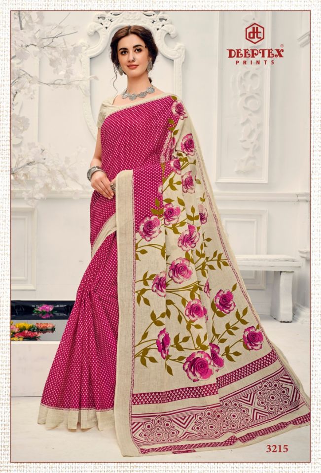 Deeptex Mother India Vol 32 Pure Cotton Printed Sarees Catalogue