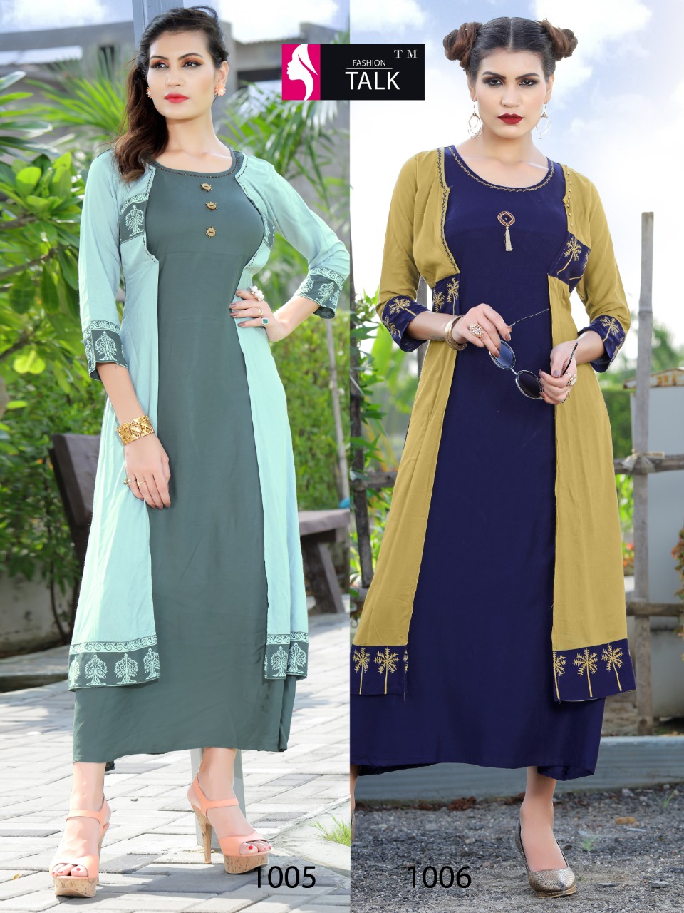 Ft By Dream Girl Heavy Rayon Kurti With Attached Koti Catalogue