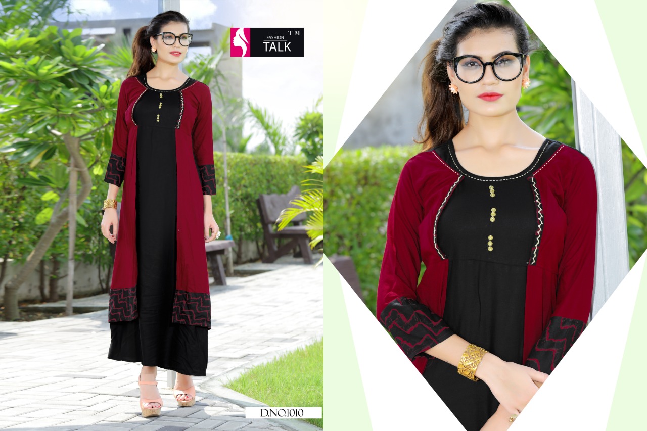 Ft By Dream Girl Heavy Rayon Kurti With Attached Koti Catalogue