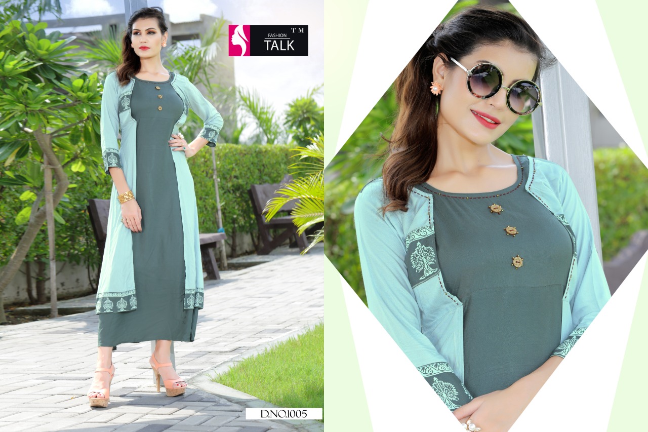 Ft By Dream Girl Heavy Rayon Kurti With Attached Koti Catalogue