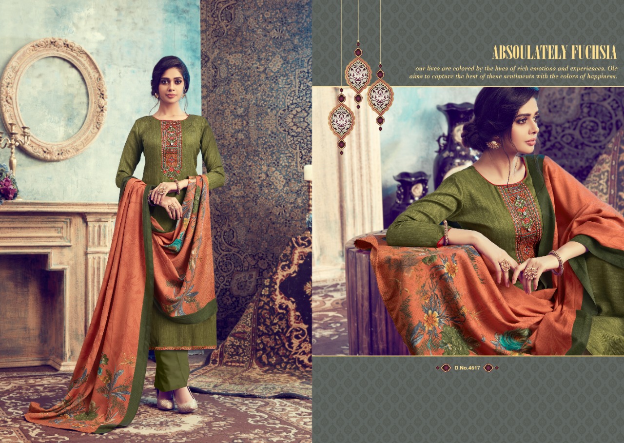 Fluence Pure Pashmina Winter Collection Of Dress Material.